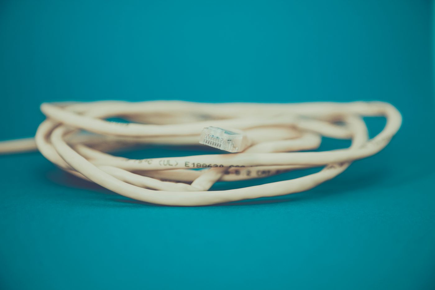 Ethernet cable ready for a wired connection